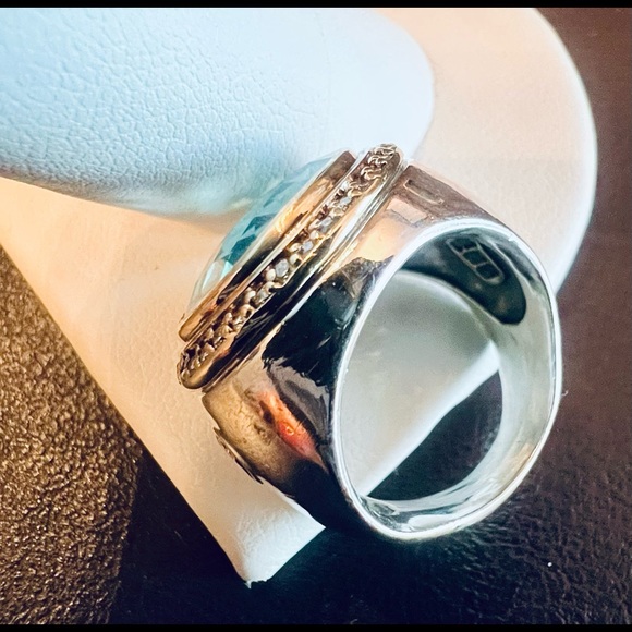 David Yurman Blue Topaz Gold, Diamond, Sterling Silver 925 - Picture 9 of 13